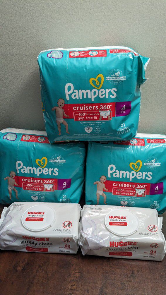 Pampers Size 4 Diapers And Wipes 