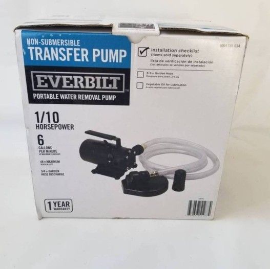 Everbilt 1/10 HP Non Submersible Self Pumping Transformer Pump, New, 4 Are available, Price is For each. Price Is Not Negotiable.,All Products : American Fashion Style Bags On Sale