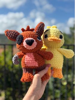 FNAF Foxy and Toy Chica handmade 🧶 crochet 🧶 plushie