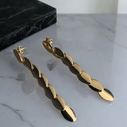 Drop And Dangle 14K Gold Electroplated Earrings