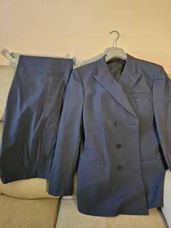 Emporio Armani Luxury Blue Double-Breasted Men's Suit pants