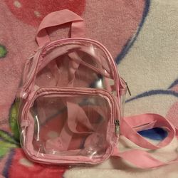 New Small Clear Pink Backpack 