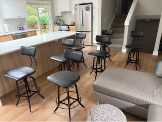 Restoration Hardware Vintage 1940’s Toledo Bar Stools - Set of Seven (7)