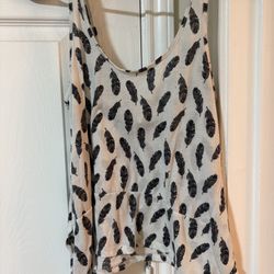 B&W Feather Tanktop/Croptop
