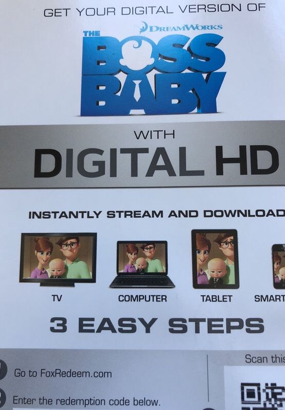Boss Baby [Digital HD] Code $5.00