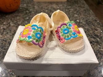 Baby Floral Embroidered Espadrille Sandals