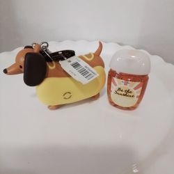 Bath & Body Works Wiener Dog Hand Sanitizer Holder Set