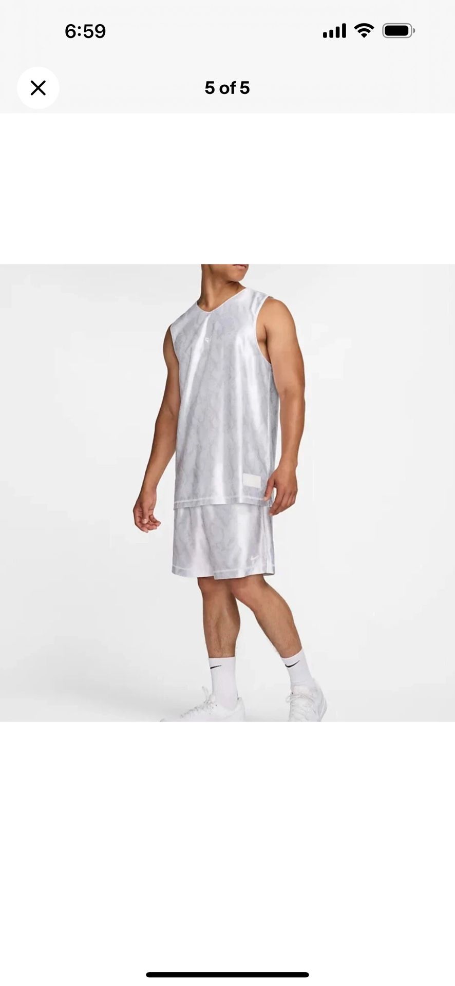 Kobe White Men's 6" Nike Dri-FIT Reversible Basketball Shorts XL & Jersey XL Set