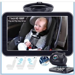 DoHonest Baby Car Camera 7-Inch: USB Plug-Play Easy Setup, 150° View