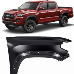 New Right Fender for Toyota Tacoma 2016 to 2023 With Molding Holes Primed Ready to Paint