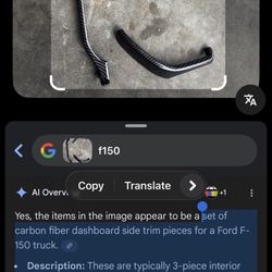 set of carbon fiber dashboard side trim pieces for a Ford F-150 truck.  Description: These are typically 3-piece interior trim sets designed to fit ov