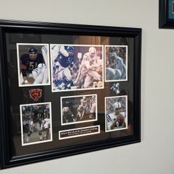 Dick Butkus & Johnny Unitas Pro Football Hall of Famers Autographed Framed Photos 