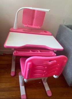 Moving sale Adjustable Pink Kids Desk and Chair Set