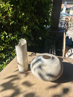 Maximize your minimalist space; Signed Vintage Minimalist Raku Pottery by Tony Evans: