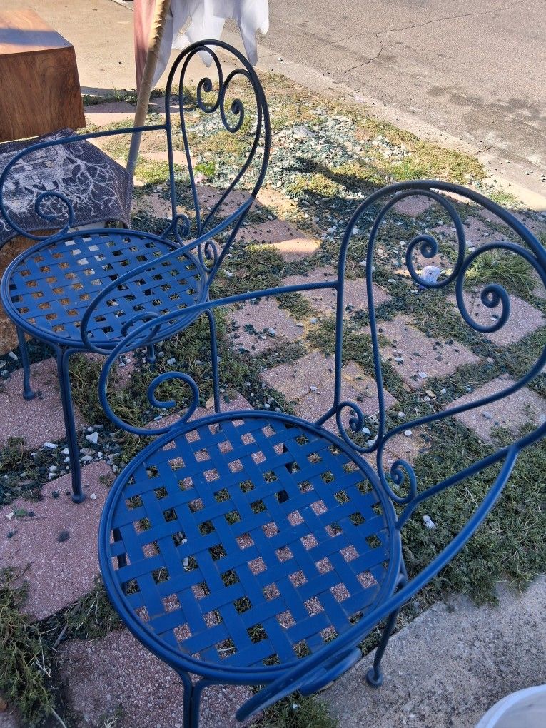 Set De Dos Sillas De Metal ,