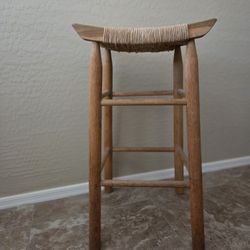 27" Stoolx12 With Seat 11x12. Wood With Woven Seat, Gently Used $10.00