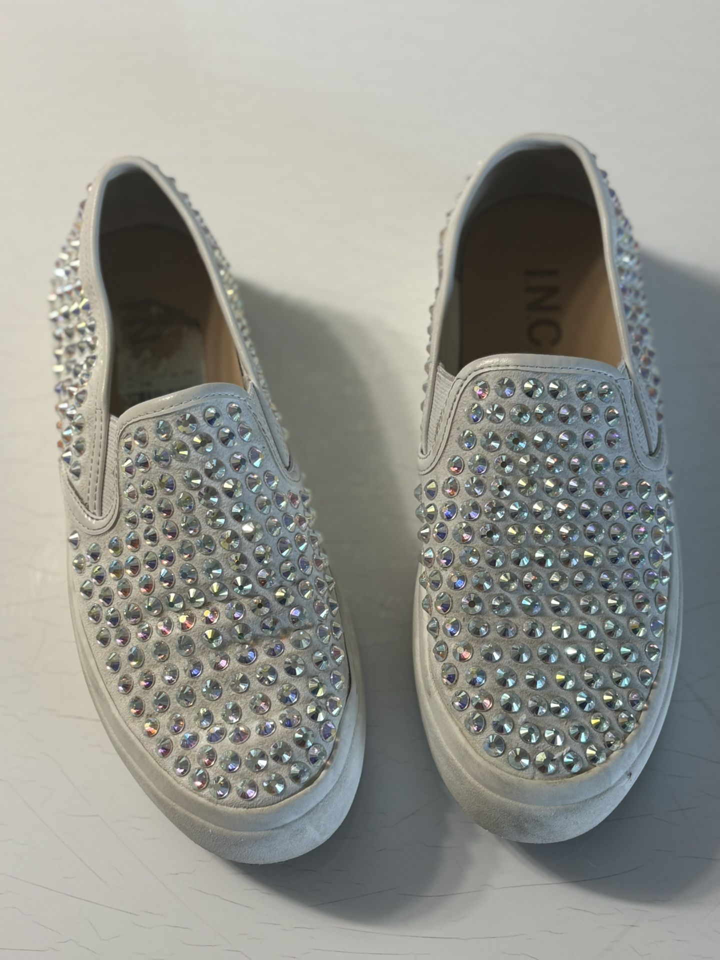 INC Iridescent Studded Slip Ons