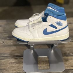 Jordan 1 Mid SE Industrial Blue Sail White Sneakers FN5215-141 Men's Sizes 11