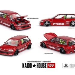 Kaido House X Mini GT 1:64 Honda Civic (EF) Kaido Works V2 - M Red