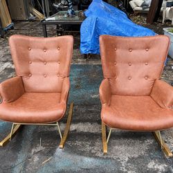 Sillas mecedoras de piel