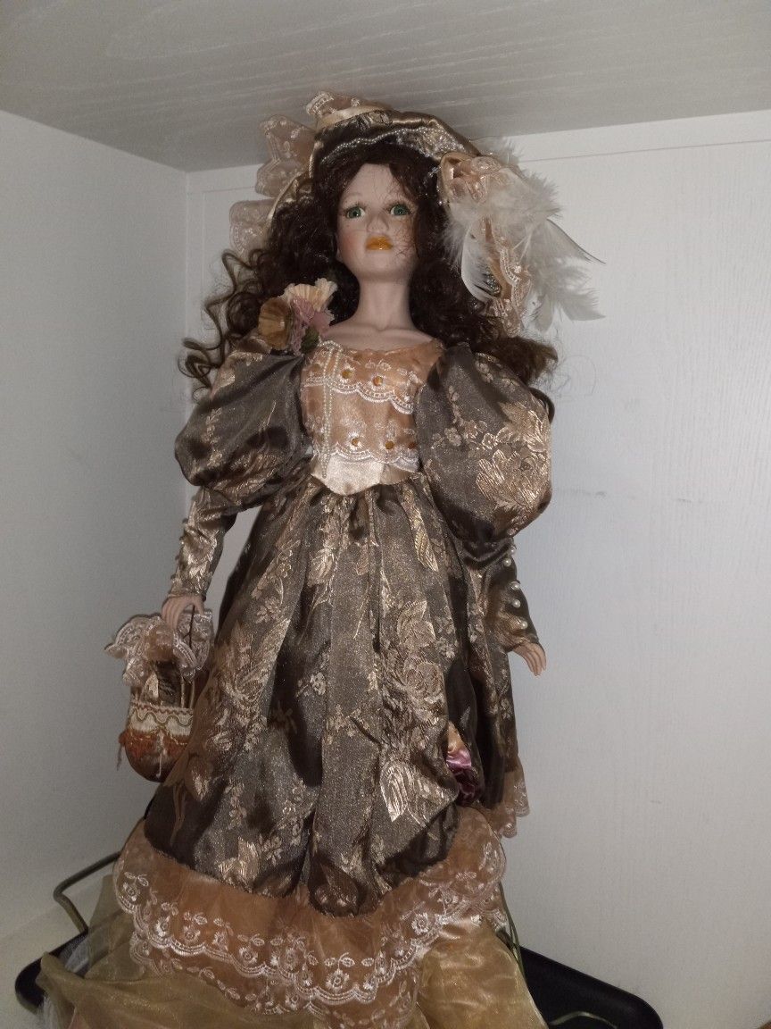 Beautiful Porcelain Doll 3 Ft Tall 36 In $100Or Best Offer