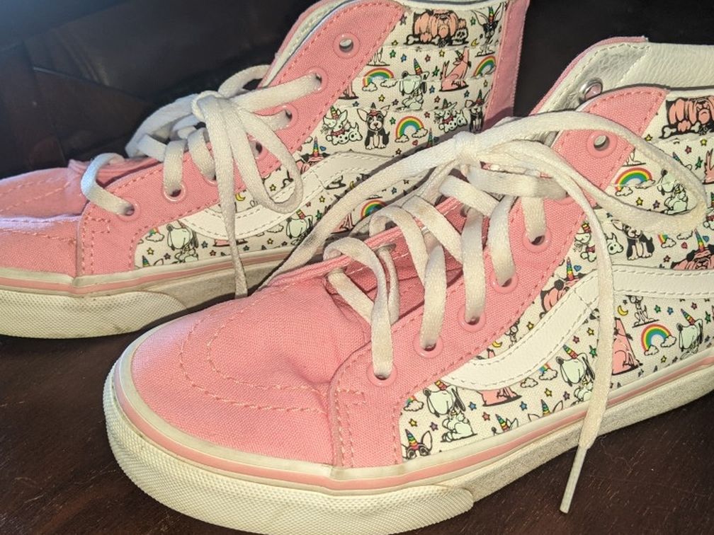 Girls Puppicorn Vans Sz 3. Wore 1x Around House.