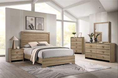Bedroom set 4 pc Queen size Dusty Oak finish. New Especial price