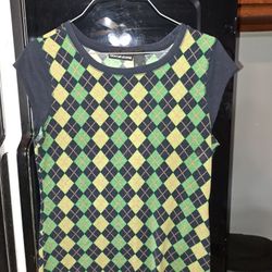 DKNY Jeans Sleeveless Argyle Top / Sweater 