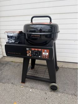 Pit Boss Pellet Grill, Phoenix 375 Square Inch Kettle Grill with Charcoal Insert, Onyx Series