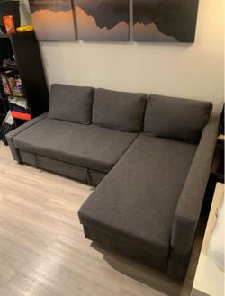 IKEA FRIHETEN Sleeper Sectional Sofa Bed w/ Storage – Dark Gray