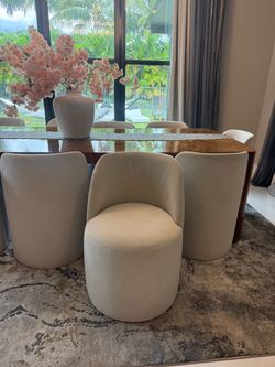 Set of 10 Joss & Main Begonia Dining Chairs – Oyster Velvet