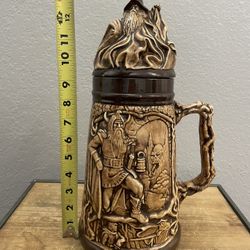 Huge Ceramic Viking Beer Stein