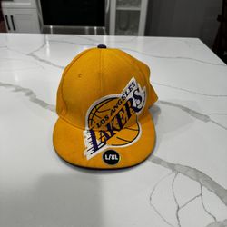 Vintage Adidas NBA Los Angeles Lakers Big Logo Spell Out Hat Cap Adjustable L/XL
