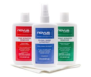 New Sealed Novus Plastic Polish Kit 8oz 3-Step Scratch Remover