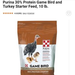 Purina 30% Protein Game Bird and Turkey Starter Feed, 10 lb.