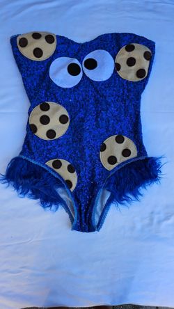 Cookie Monster Sequin Costume Bodysuit Halloween