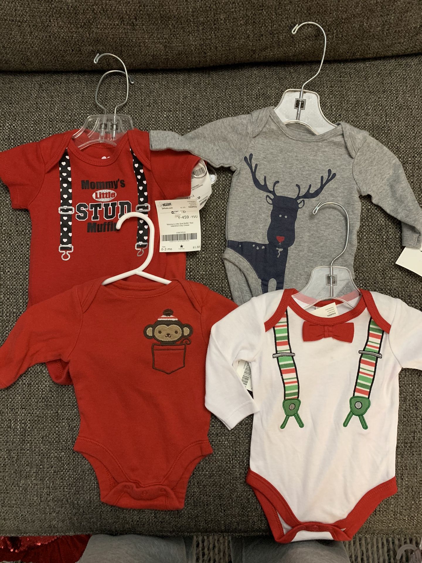 Baby Boy Size 0-3M Onesies, Sweater Outfits And Santa Suit