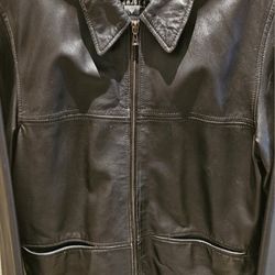 Enjoy Genuine Leather Jacket Used Women Black Size 42 