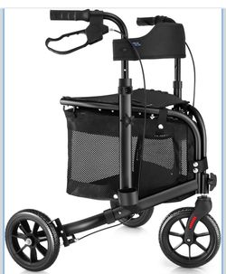 3 Wheel Rollator Walker with Seat for Slim NEW