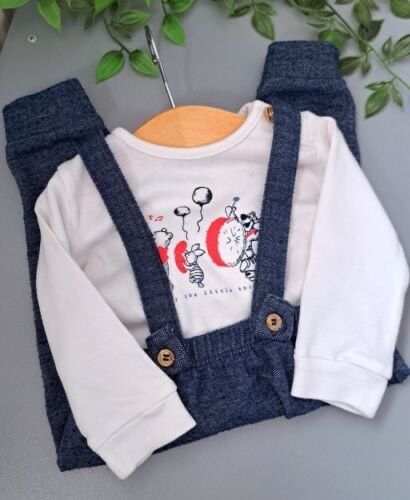 Baby Boy 6-9 Months George Disney Winnie The Pooh Supersoft Dungaree Set...
