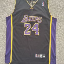 Kobe Bryant LA LAKERS Black/Purple/Gold Adidas Jersey Sz 52