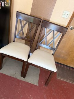 Set of 2 Wood Dining Chairs