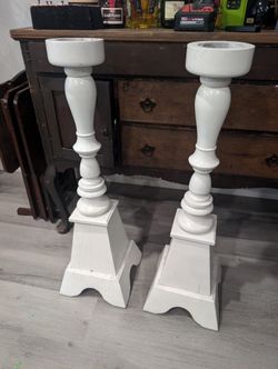 Candle Holders Set Shabby Chic Wedding Prop / Baby Shower Prop 