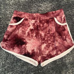 Girl’s Burgundy Tie Dye Athletic Dolphin Short, S