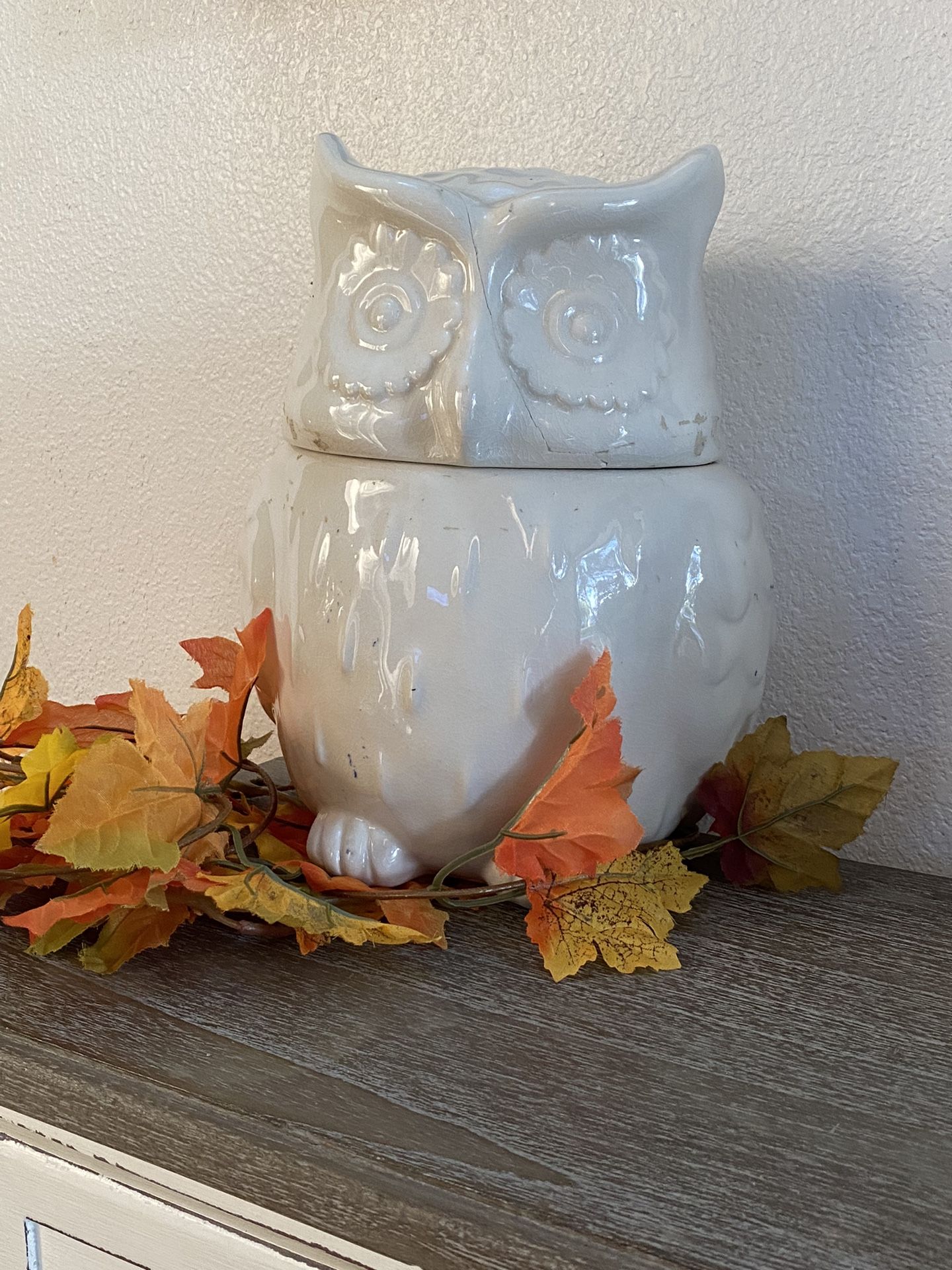 Owl storage jar- as is