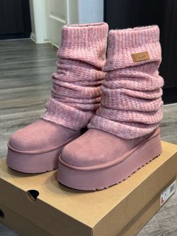 Size 9 - UGG Women’s Classic Mini Dipper Legwarmer Pink Dawn Boots