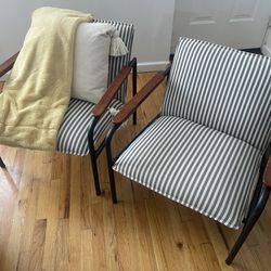 2 Metal/wooden Chairs 