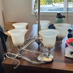 5 arm brushed nickel chandelier