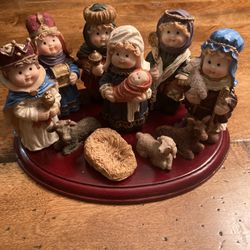 Christmas Nativity W/ Wood Base