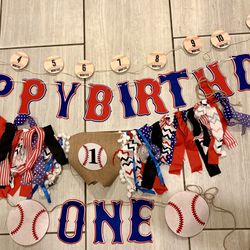 Baseball First Birthday Decorations Set